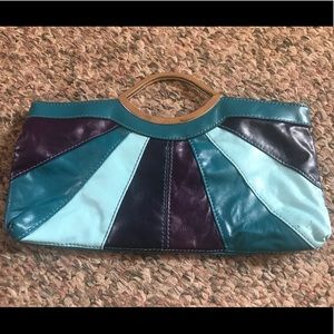 Blue shades Candie’s clutch purse